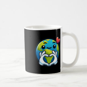 Erde mit Herz-Hand-Liebe Erde-Tag Kaffeetasse