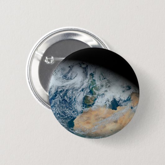 Erde mit Nordafrika und Südwesteuropa Button (Vorne & Hinten)