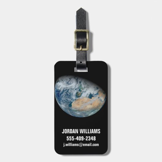 Erde mit Nordafrika und Südwesteuropa Gepäckanhänger (Vorderseite vertikal)