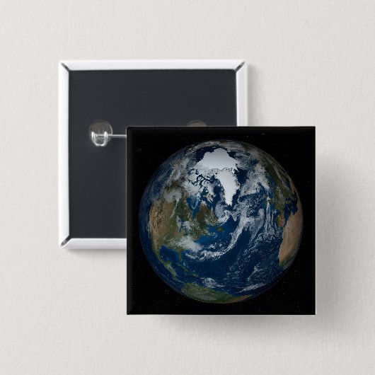 Erde mit Wolken und Meereis 2 Button (Vorne & Hinten)