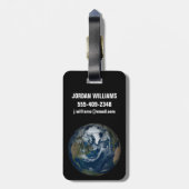 Erde mit Wolken und Meereis 2 Gepäckanhänger (Rückseite vertikal)