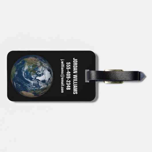 Erde mit Wolken und Meereis 2 Gepäckanhänger (Rückseite horizontal)