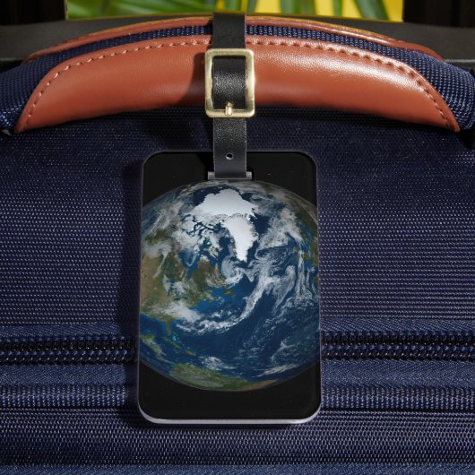 Erde mit Wolken und Meereis 2 Gepäckanhänger (Vorderseite Insitu 2)