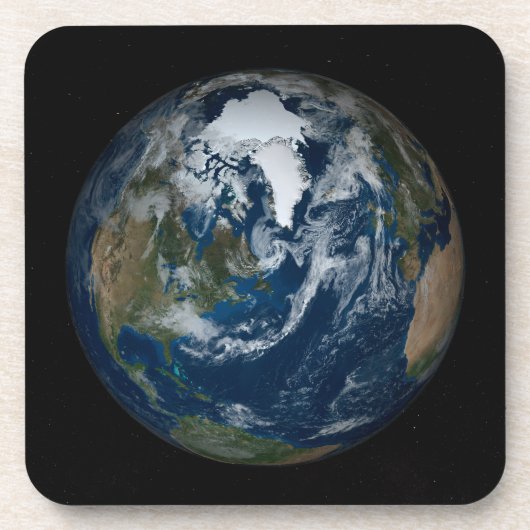 Erde mit Wolken und Meereis 2 Getränkeuntersetzer (Vorderseite)
