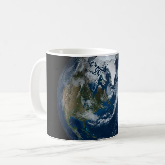 Erde mit Wolken und Meereis 2 Kaffeetasse (Vorderseite Links)
