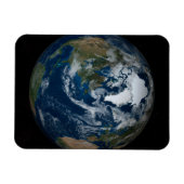 Erde mit Wolken und Meereis 2 Magnet (Horizontal)