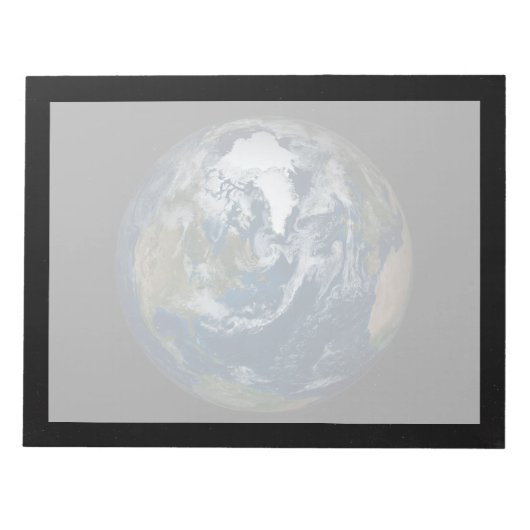 Erde mit Wolken und Meereis 2 Notizblock (Vorderseite)