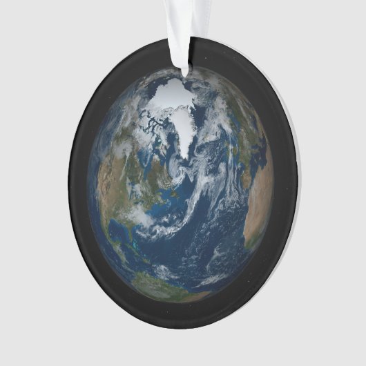 Erde mit Wolken und Meereis 2 Ornament (Vorderseite)