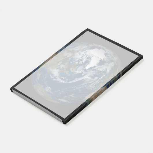 Erde mit Wolken und Meereis 2 Post-it Klebezettel (angewinkelt)