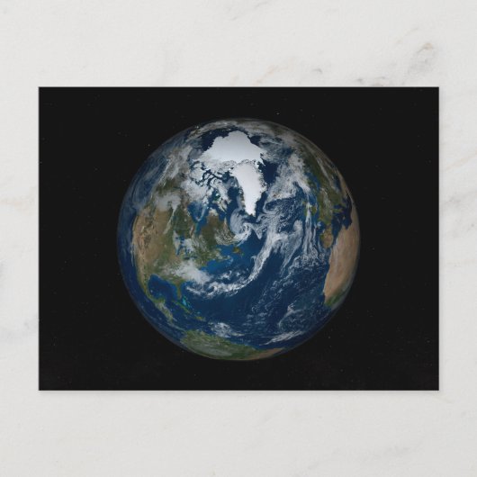 Erde mit Wolken und Meereis 2 Postkarte (Vorderseite)