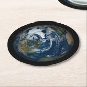 Erde mit Wolken und Meereis 2 Runder Pappuntersetzer (Angewinkelt)