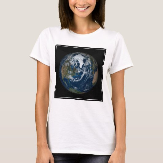 Erde mit Wolken und Meereis 2 T-Shirt (Vorderseite)