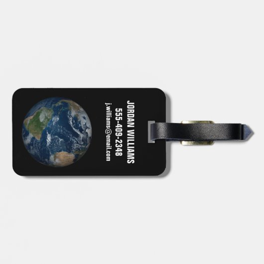 Erde mit Wolken und Meereis Gepäckanhänger (Rückseite horizontal)