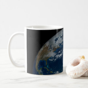Erde mit Wolken und Meereis Kaffeetasse