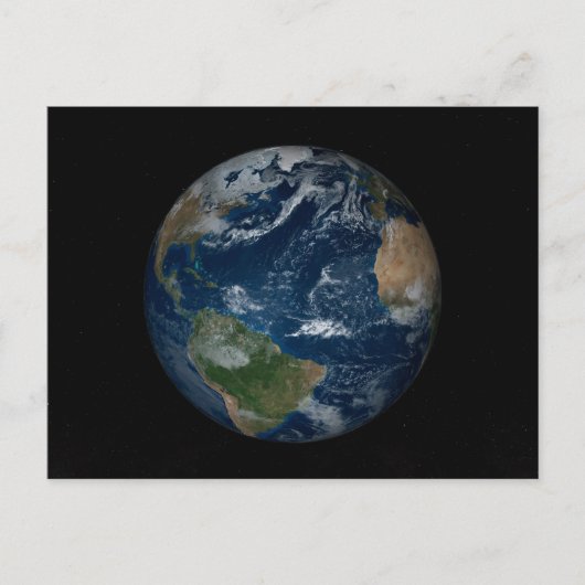 Erde mit Wolken und Meereis Postkarte (Vorderseite)