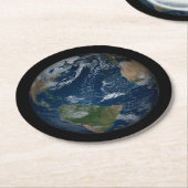 Erde mit Wolken und Meereis Runder Pappuntersetzer (Angewinkelt)