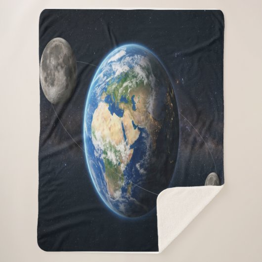 Erde mit zwei Monden Sherpadecke (Vorderseite)