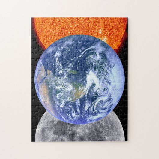 Erde, Mond u. Sun Puzzle (Vertikal)