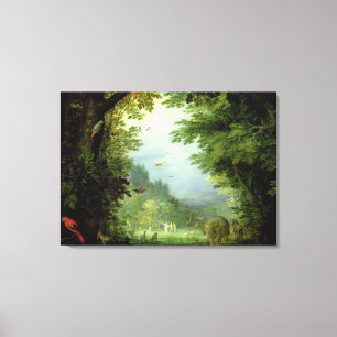 Erde oder Das irdische Paradies, Details von Adam  Leinwanddruck