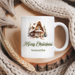 Erde Pastell Weihnachtstasse Personalisierter Name Kaffeetasse