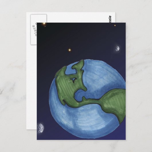 Erde Postkarte (Vorne/Hinten)