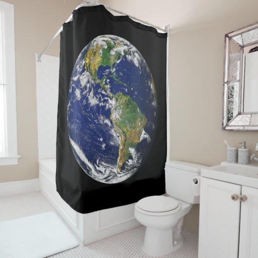 ERDE RAUM vom kundenspezifischen Duschvorhang (Beispiel)