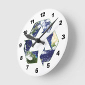 Erde - recycelnd runde wanduhr (Winkel)