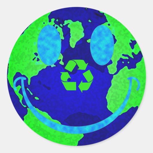 Erde Runder Aufkleber (Vorderseite)