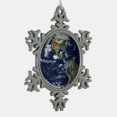 Erde Schneeflocken Zinn-Ornament (Links)