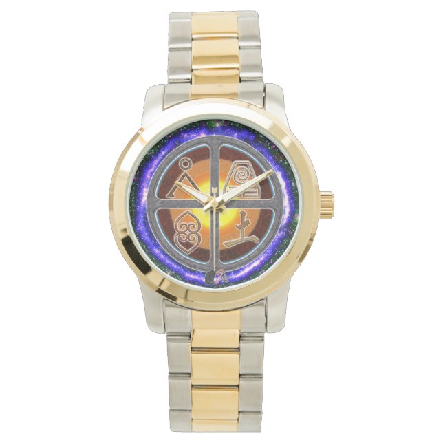 Erde signiert zwei Tone Armbanduhr (Vorderseite)