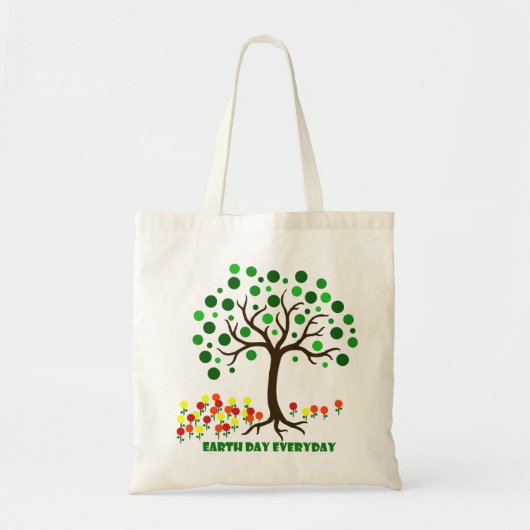 Erde Tag Alltäglicher Baum und Blume Tragetasche (Vorne)