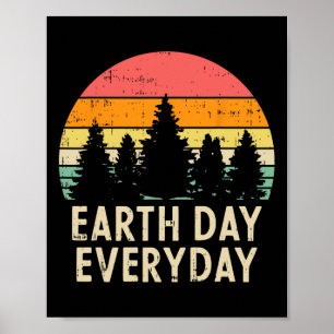 Erde Tag Bäume Alltag Retro Natur Umwelt Poster