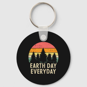 Erde Tag Bäume Alltag Retro Natur Umwelt Schlüsselanhänger