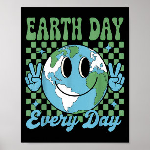 Erde Tag täglich lustiger Hippie-Planet Jubiläum Poster