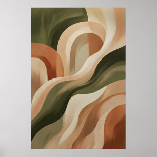 Erde Terrakotta Abstrakte Wandkunstgalerie Poster 