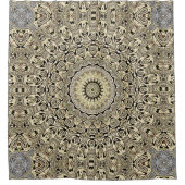 Erde Tone Mandala Intricate Geometrische Muster Duschvorhang (Vorderseite)