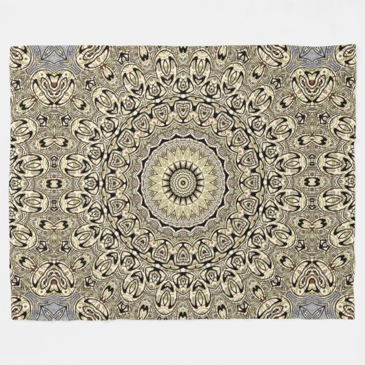 Erde Tone Mandala Intricate Geometrische Muster Fleecedecke (Vorderseite (Horizontal))