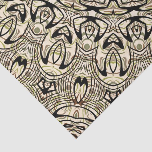 Erde Tone Mandala Intricate Geometrische Muster Seidenpapier (Detail)