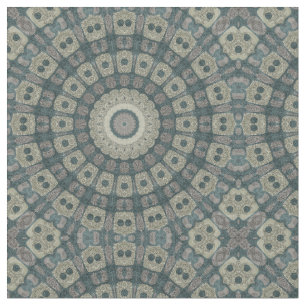 Erde Tone Mandala mit Tribal Geometric Patterns Stoff