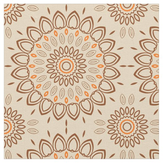 Erde Tone Mandala Muster mit braun und orange Stoff (Nahaufnahme)