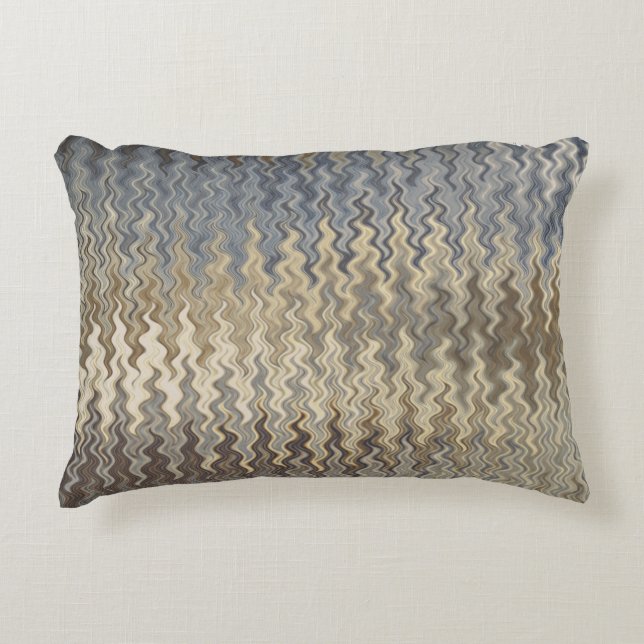 Erde Toned Wavy Muster Dekokissen (Vorderseite)