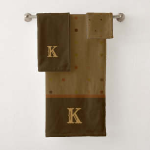 Erde tont Bad-Tuch-Set Browns mit Monogramm Badhandtuch Set
