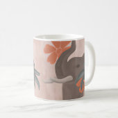 Erde tönt Elefantenminimalistische Kunst Kaffeetasse (VorderseiteRechts)