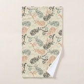 Erde tont graues Schwarzes Paisleys TAN Badhandtuch Set (Handtuch)