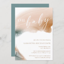 Erde tönt moderne aquamarin-beige-OH-Babydusche