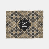 Erde tont Quatrefoil Monogramm Fleecedecke (Vorderseite (Horizontal))