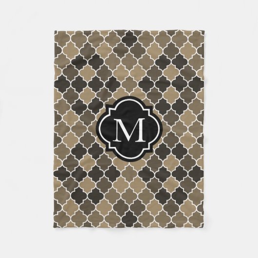 Erde tont Quatrefoil Monogramm Fleecedecke (Vorderseite)