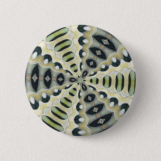 Erde tont symmetrisches Kaleidoskop Button (Vorderseite)