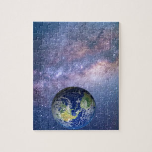Erde und Galaxie - Bildpuzzlespiel Puzzle