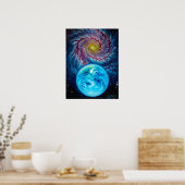 Erde und Galaxie Poster (Küche)